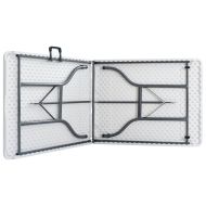 Сгъваема градинска маса, бяла, 180x72x72 см, HDPE