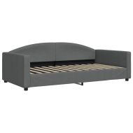 Канапе с матрак, тъмносиво, 100x200 см, плат