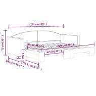 Канапе с изтеглящо разтегателно легло светлосиво 90x200 см плат