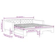 Канапе с изтеглящо легло и матрак тъмносиво 100x200 см плат
