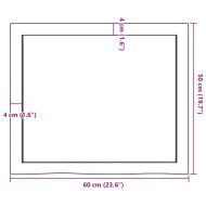 Плот за баня 60x50x(2-4) см необработено масивно дърво