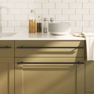 Дръжки за шкафове, 5 бр, черни, 480 мм, неръждаема стомана