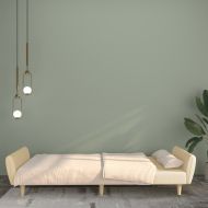 2-местно разтегателно канапе, кремаво, текстил