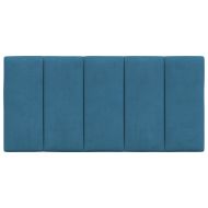 Мека табла за легло Hanko, синя, 100 см, кадифе