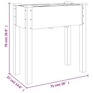 Плантер на колела с вложка 71x37x80 см масивна ела