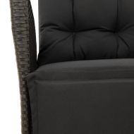 Градински трапезен комплект възглавници 5 части черен полиратан