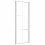 Интериорна врата 76x201,5 см бяла ESG стъкло и алуминий