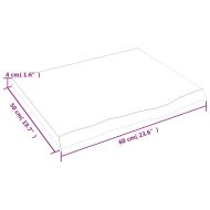 Стенен рафт, 60x50x(2-4) см, необработен масивен дъб