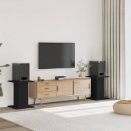 Стойки за тонколони 2 бр черни 30x30x60 см инженерно дърво