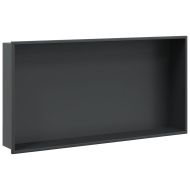 Душ ниша, матово черно, 62x32x9 см, неръждаема стомана