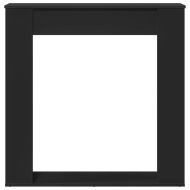 Облицовка за камина, черна, 100x20x100 см, инженерно дърво