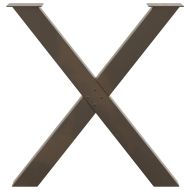 Крака за трапезна маса, X-образни, 2 бр., естествена стомана, 80 x (72-73) см, стомана