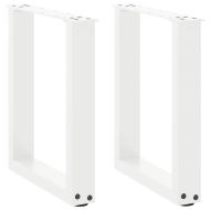 Крака за масичка за кафе, U-образни, 2 бр., бели, 38 x (42-43) см, стомана