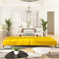 2-местно разтегателно канапе, жълто, кадифе