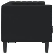 Диван Chesterfield с 2 седалки от черна kunstnahast