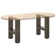 Крака за масичка за кафе, естествена стомана, 2 бр., 30 x (30-31) см, стомана