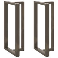 Крака за бар маса, Т-образни, 2 бр., черни, 60x35x(110-111) см, стомана