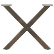 Крака за масичка за кафе, X-образни, 2 бр., естествена стомана, 50 x (42-43) см, стомана