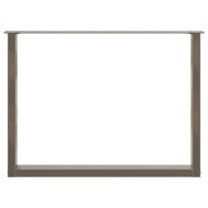 Крака за трапезна маса, U-образни, 3 бр., естествена стомана, 100 x (72-73) см, стомана