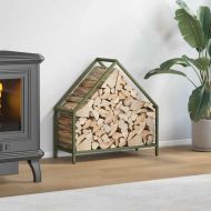 Стойка за дърва за огрев Olive Green Студено валцувана стомана