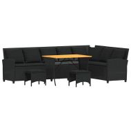 Градински комплект с възглавници L-образна, 4 части, полиратан