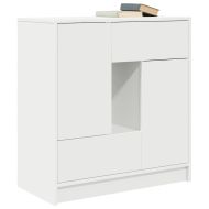Бюфет с чекмеджета и вратички, бял, 70,5x34x74,5 см