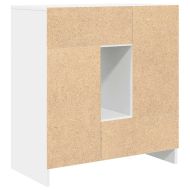 Бюфет с чекмеджета и вратички, бял, 70,5x34x74,5 см