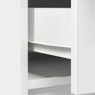 Бюфет с чекмеджета и вратички, бял, 70,5x34x74,5 см