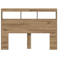 Табла шкаф с LED, Дъб артизан, 140x17x102 см