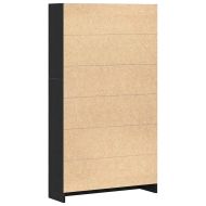 Библиотека, черно и дъб, 80x24x143 см, инженерно дърво