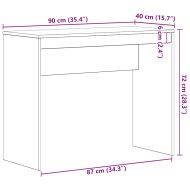 Бюро, черен дъб, 90x40x72 см, инженерно дърво