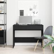 Бюро, черно и дъб, 101x50x76,5 см, инженерно дърво