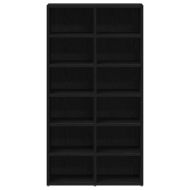 Етажерка за обувки, черна дъб, 54x34x100,5 см, инженерно дърво