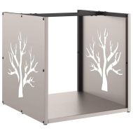 Стойка за дърва за огрев 40x40x40 см Патинираща стомана