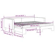 Канапе с изтеглящо легло и матрак светлосиво 90x190 см плат