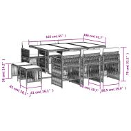Градински комплект с възглавници 11 части полиратан черен