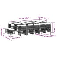 Градински комплект с възглавници 15 части полиратан черен
