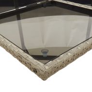 Градински комплект с възглавници 11 части сив полиратан