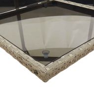 Градински трапезен комплект 5 части с възглавници сив полиратан