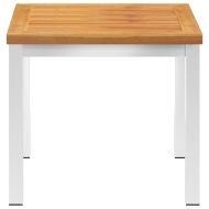 Градинска странична маса 45x45x38 см акация масив и инокс