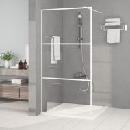 Параван за баня, бял, 100x195 см, прозрачно ESG стъкло