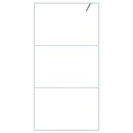 Параван за баня, бял, 100x195 см, прозрачно ESG стъкло