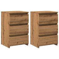 Нощни шкафчета, 2 бр, 40x35x62,5 см, инженерно дърво