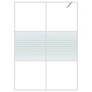 Параван за баня, бял, 140x195 см, прозрачно ESG стъкло