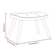 Релакс стол с табуретка, кремаво-бял, кадифе