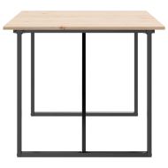 Трапезна маса О-образна рамка 180x90x75 см бор масив и стомана