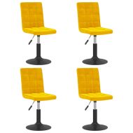 Въртящи се трапезни столове, 4 бр, горчица, кадифе
