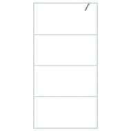 Параван за баня, бял, 100x195 см, прозрачно ESG стъкло