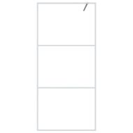 Параван за баня, бял, 90x195 см, прозрачно ESG стъкло