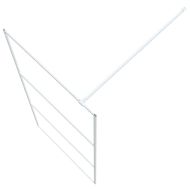 Параван за баня, бял, 90x195 см, прозрачно ESG стъкло